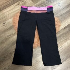 Lululemon Athletica Pink and Black Leggings for Active Wear